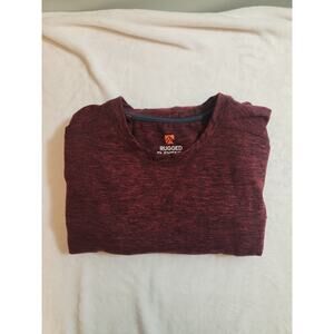 Rugged Elements Tshirt Mens Medium Red Base Layer Long Sleeve Crew Neck Utility